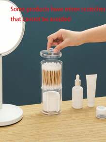 1-częściowy pojemnik na kosmetyki, przenośny pojemnik do przechowywania płynów do demakijażu, organizer do przechowywania w łazience, odpowiedni do płynu do demakijażu, szminki, cieni do powiek, podkładu, kredki do brwi, wacika czyszczącego, okrągłej podkładki, nici dentystycznej, przezroczystego plastikowego słoika, pojemnik na kosmetyki, prezent na Dzień Matki, prezent dla mamy, artykuły szkolne, artykuły szkolne