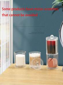 1-częściowy pojemnik na kosmetyki, przenośny pojemnik do przechowywania płynów do demakijażu, organizer do przechowywania w łazience, odpowiedni do płynu do demakijażu, szminki, cieni do powiek, podkładu, kredki do brwi, wacika czyszczącego, okrągłej podkładki, nici dentystycznej, przezroczystego plastikowego słoika, pojemnik na kosmetyki, prezent na Dzień Matki, prezent dla mamy, artykuły szkolne, artykuły szkolne