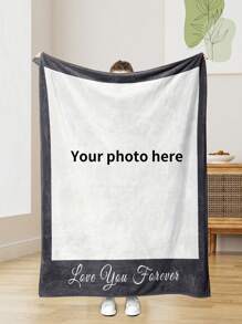 1PC Gifts For Girlfriend Boyfriend Custom Photo Blanket For Couples Gifts, Personalized Picture Blankets For Christmas Valentine's Day Couples Gifts Wife Husband Photos Blanket