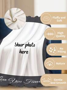 1PC Gifts For Girlfriend Boyfriend Custom Photo Blanket For Couples Gifts, Personalized Picture Blankets For Christmas Valentine's Day Couples Gifts Wife Husband Photos Blanket