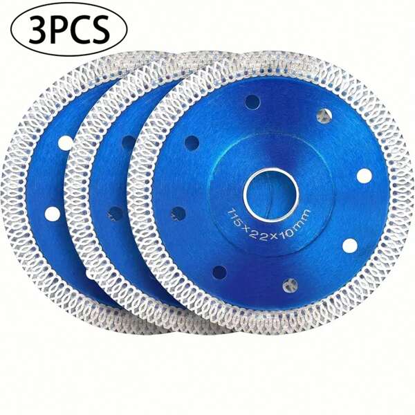 FISUNNY 3pcs-Set, Diamond Saw Blade, X-Teeth Super Thin Diamond Blade For Porcelain, Tile, Brick, Granite And Concrete