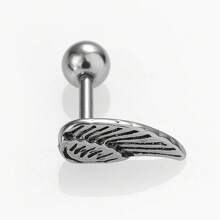 1 件 316L 不锈钢朋克骷髅、恐龙、蜘蛛、树叶、兔子、鬼脸穿孔耳环、时尚个性化耳环 - 銀色 - 查看 12