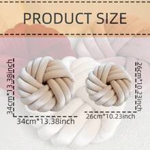 1 chiếc gối trang trí tròn mềm mại màu gradient, vải canary trang trí phòng và gối thắt nút cao cấp giúp tăng thêm kết cấu cho cuộc sống hàng ngày của bạn - Màu Khaki - Xem 2