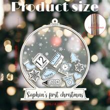 1 件个性化有意义的 2024 定制圣诞装饰品 - 送给亲人的圣诞礼物 - 可定制的圣诞树装饰，适合冬季、婚礼、生日、派对、节日 - 彩色 - 查看 11