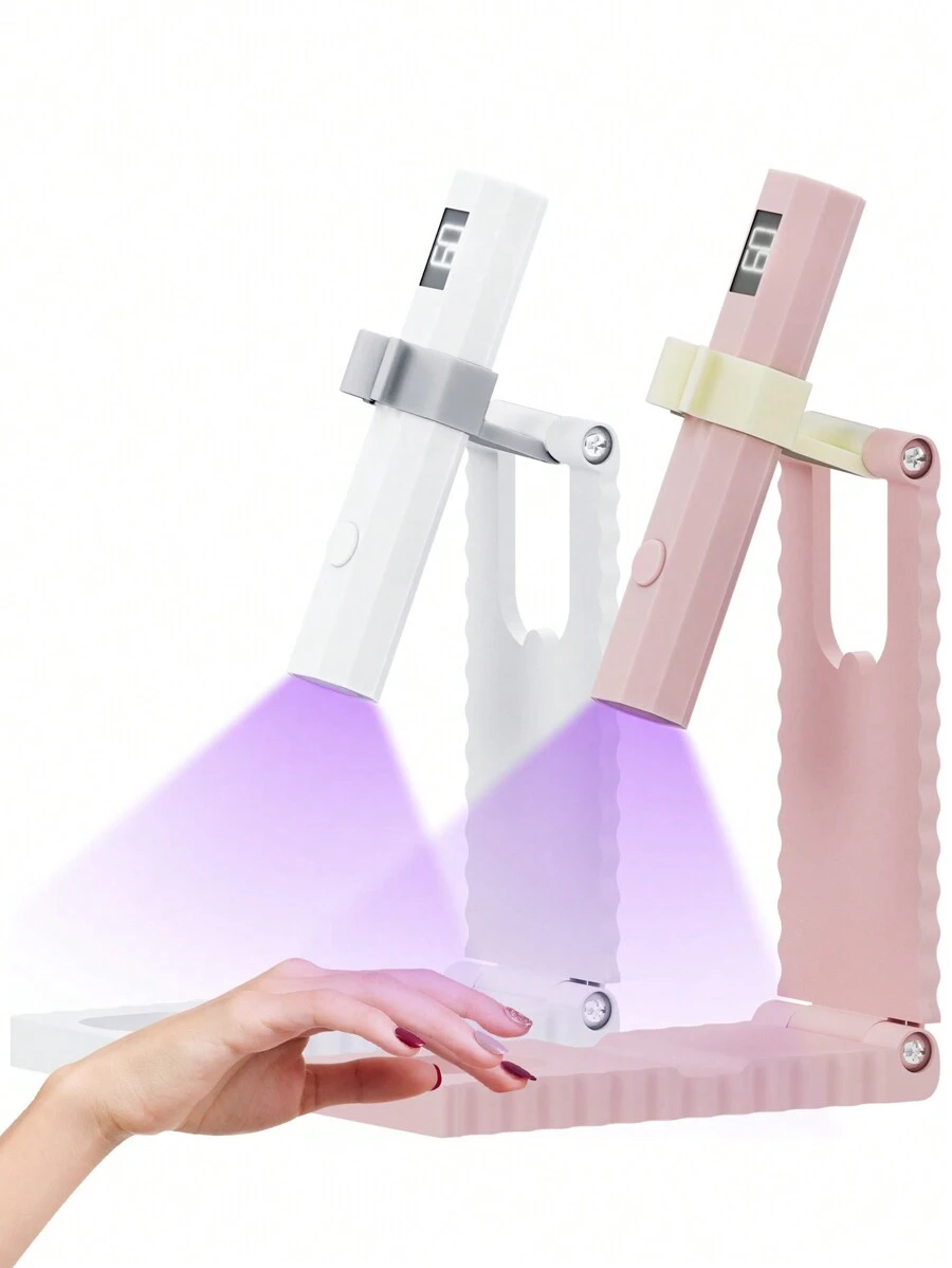 Handheld UV Nail Lamp With Holder, Portable Mini UV Light For Gel Nails LED Nail Lamp, Cordless USB Rechargeable Small Gel Light For Nails Quick Curing, Nail Dryer Nail Polish Nail Glue Light For DIY Manicure Nail Art At Home Nail Salon - Multicolor - View 1