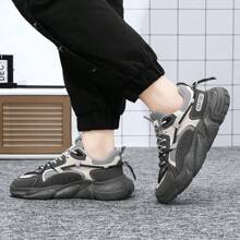 Comfortable Thick-Soled Fashionable Chunky Sneakers - Grey - View 2