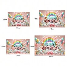 1pc Bóng bay 3D hình cầu vồng mừng sinh nhật Quà tặng nền, Biểu ngữ trang trí bàn tiệc sinh nhật em bé nhiều màu, Đạo cụ phông nền chụp ảnh - nhiều màu - Xem 8