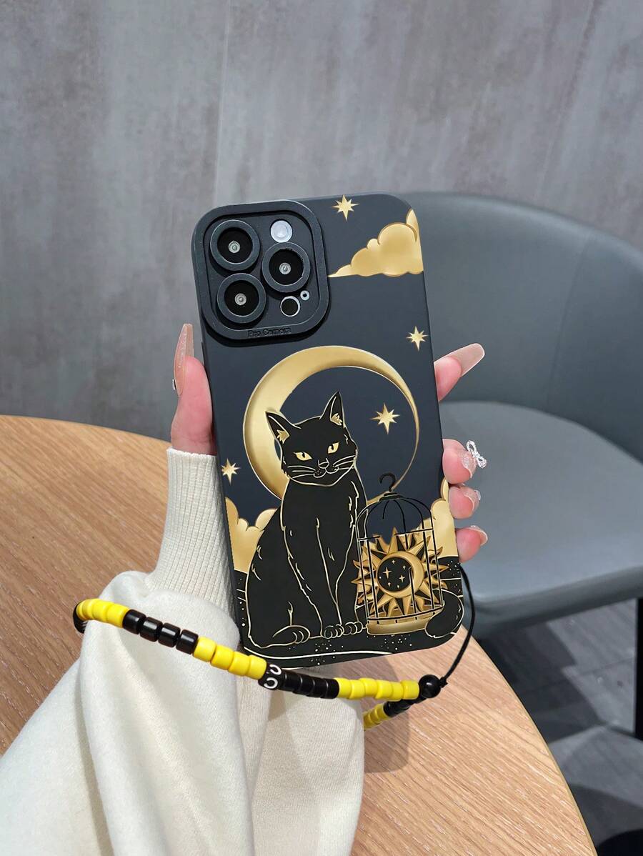 1 件 TPU 哑光爪印猫图案手机壳适用于 Apple、A/S 系列、Redmi Note、OPPO A/Reno、INFINIX 系列,2 种随机相机孔样式 - 彩色 - 查看 1