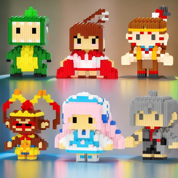 Figurita de bloques de construcción del mundo de píxeles, serie Wukong, juego creativo, regalo perfecto para cumpleaños, San Valentín, Pascua, Día de San Patricio