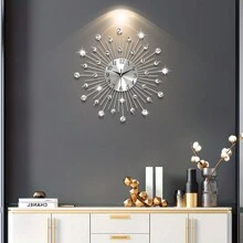 1pc Modern Metal Wall Clock, Silent Wall Clock, Wall Art Decor, Home Decor, Suitable For Living Room, Bedroom, Hotel, Cafe, Office, New Year, Housewarming Festival Decoration, Home Decor, Room Decor Gifts Birthday Graduation Clock Wall Bedroom Decor Dormitory Decor Back To School - Multicolor - View 2