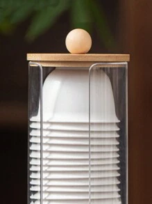 1 pièce/2 pièces, Boîte de rangement en bois transparent pour tasse à thé, tasse à café, coussin à café, tube de rangement pour service à thé, boîte de rangement multifonctionnelle pour bureau, retour à l'école