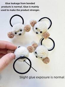 4 dây buộc tóc hình chú chó con dễ thương, phụ kiện tóc dễ thương - Nhiều màu - Xem 4