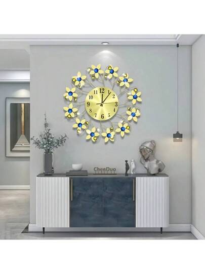 1pc Living Room ation Clock, Moderne Wand Mounted Silent Kitchen, Bedroom, Office Metal Crystal Battery Powered out Battery) 15 Inch Rama ation,Home ,Room Birthday Graduation Klok Bedroom Dormitory Back To School view 2
