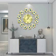 1pc Modern Style Silent Wall Clock, Suitable For Living Room, Kitchen, Bedroom, Office, Metal Crystal Hanging Clock, Battery Powered, Decorative Item (Battery Not Included), 15 Inch, Rama Decor, Home Decor, Room Decor Gift, Birthday Graduation Clock, Bedroom Wall Decor, Dorm Decor, Back To School Decoration - Multicolor - View 3