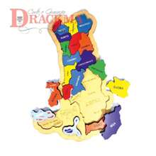 Map Of Portugal Educational Puzzle - Apricot - View 2