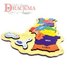 Map Of Portugal Educational Puzzle - Apricot - View 4