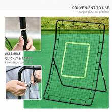 HOMCOM Rebounder Net Playback Game Spot Target Ball Rebounders Training Equipment Play Teaching - 黑色 - 查看 3