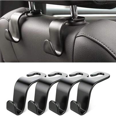 4pcs Universial Car Storage Hooks Headrest Hooks Car Seat Hanger Hook Organizer Plastic Storage Holder For Handbag Purse