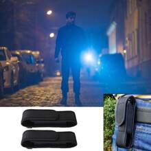 Flashlight Pouch: Molle LED Torch Holster Case For 5" - 7" Flashlights - Ideal For Outdoor Camping, Hiking & Hunting - Black - View 4