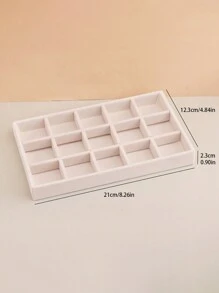 天鹅绒珠宝托盘、珠宝展示和储物盒情人节返校 - 米色 - 查看 13