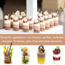 5/10/20 pièces Mini-coupes à dessert 2,5 oz/70 ml, bols à dessert 70 ml, bols à dessert ronds en plastique, bols de service réutilisables transparents pour desserts, poudings, mousses