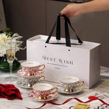 High-End Elegant Coffee Cup And Saucer Set, Luxurious Design For Afternoon Tea, Newlywed Gift Box Back To School - Multicolor - View 1