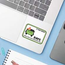1 件垃圾箱火灾天数计数贴纸、垃圾箱火灾贴纸、干擦记号笔贴纸、工作贴纸、笔记本电脑贴纸、士气贴纸、工作幽默 | 聚乙烯贴纸、水瓶贴花、耐用乙烯基，适合日常使用