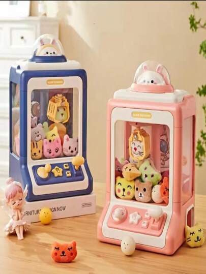 DIVERTIDA MAQUINA INFANTIL DE GARRA DE PELUCHES LUZ Y SONIDO 10 MUÑECOS 10 DOLL MAQUINA DE CONEJO JUEGUETE ATRAPA PELUCHES PARA NIÑOS Y NIÑAS regalo para navidad ocasion especial
