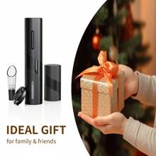 CLITON Electric Wine Opener Set - Premium Wine Gifts With Wine Opener, Foil Cutter, Wine Aerator, Vacuum Stopper, And Elegant Gift Box - Ideal Christmas Gift For Unforgettable Moments - [Black Set] Electric Bottle Opener+Electric Vacuum Stopper+Pourer - View 7