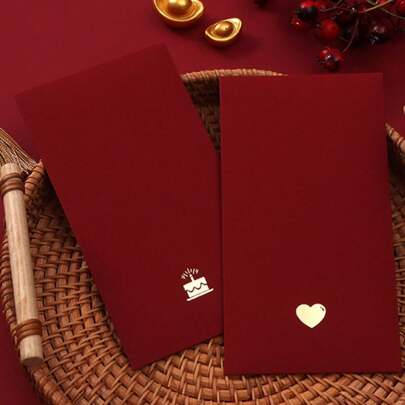 6 buste rosse di lusso con sigillo dorato - perfette per regali di compleanno, matrimonio, Capodanno, San Valentino e Festa di Primavera, buste per regali di denaro portafortuna in confezione rossa