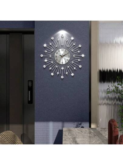 1pc Moderne Metal Wand Clock, Silent Art Home Living Room, Bedroom, Hotel, Cafe, Office, Ho warming Festival ation, Room Birthday Graduation Klok Bedroom Dormitory Back To School