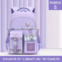 1pc Preppy Cute Lightweight Portable Large Capacity With Adjustable Strap With Multi Pockets Check School Backpacks For Girl Bunny Charm Included Backpack, School Bag, Kids Bag, Small Backpack, Bag School, School Backpack, Rucksack, School Bag Kids, Kids Luggage, Kids Backpack Perfect For Girls, Kids, School Girls, Teen Girls Travel Bag For Kids, Bag For Kids Girl - Multicolor - View 10