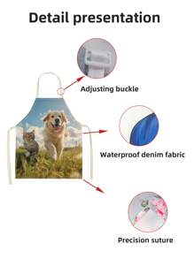 1 DIY 照片定制围裙，防水横向编织尼龙面料，带照片，宠物动物小猫小狗定制趣味图片厨师烹饪厨房围裙个性化厨房防水围裙定制照片徽标图片名称厨师厨师围裙女朋友男朋友父亲节情人节母亲节生日毕业婚礼理想礼物爸爸、家人、朋友 - 彩色 - 查看 3