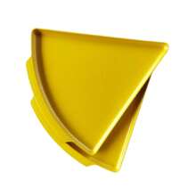 Kit 10 Pizza Shaped Plates Plastic Triangular Birthday Party - 芥末黃 - 查看 2