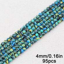 4/6/8/10mm 彩色合成碧玉圆珠，适用于 DIY 珠宝、手链、项链、服装配饰、装饰 - 孔雀石珠 - 查看 42