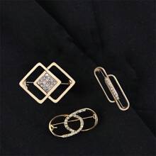 1/3 pièces, Broche géométrique à la mode, épingle fixée à la taille et au col, accessoire de costume élégant et polyvalent pour femmes, décoration de vêtements DIY, corde de fibre de jute, ficelle de jute pour artisanat, décoration de mariage et de fête