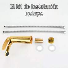 Grifo Monomando Mezclador Color Dorado Para Lavabo Lavamanos Baño - Dorado - Ver 4