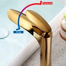 Grifo Monomando Mezclador Color Dorado Para Lavabo Lavamanos Baño - Dorado - Ver 7