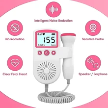 Doppler Fetal, Detector de ritmo cardiaco para embarazo. - Rosa - Ver 1