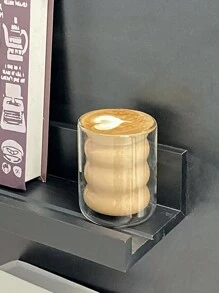 1 taza de café de vidrio de doble pared, minimalista y elegante, creativa, con aislamiento de doble capa, antiescaldaduras, para té, leche y agua, ideal para el regreso a clases.
