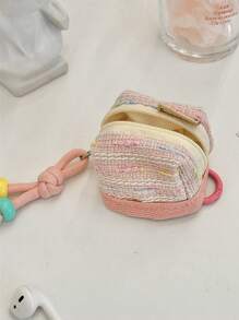 1 chiếc hộp đựng tai nghe dễ thương và di động, túi đựng đồ mini, túi đựng đồ dùng hàng ngày, túi đựng đồ treo, túi đựng đồ - Màu be - Xem 11