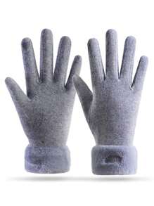 1 双女士户外冬季保暖加厚隔热手套，分指，冬季暖手器 - 彩色 - 查看 4