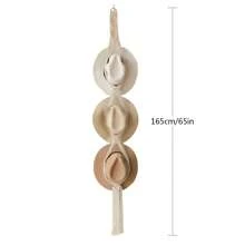1 tấm thảm treo tường Macrame, đồ trang trí tường dệt bằng dây thừng thủ công để cất giữ và trưng bày mũ/phụ kiện, nghệ thuật treo tường theo phong cách Bohemian, 1/2/3 tầng để treo mũ, thảm treo tường, thảm treo tường, thảm treo tường - Như thể hiện trong hình ảnh - Xem 19