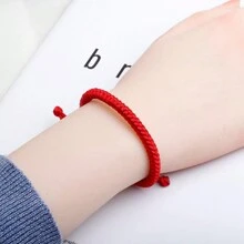 1 chiếc vòng tay dây đỏ bện thủ công, vòng tay đôi dây đỏ theo cung hoàng đạo Trung Quốc, vòng tay cưới, dây tay ban phước và hòa bình, quà tặng ngày lễ tình nhân, quà tặng cho bé trai và bé gái bằng polyester, quà tặng ngày lễ Giáng sinh, năm mới, ngày lễ tình nhân - Nhiều màu - Xem 2