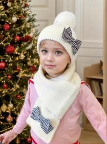 1Set Girls Kids Glitter Butterfly Knitted Hat And Scarf 2pcs Set - 2 Pcs - View 10