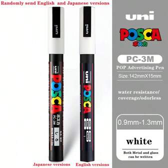 youcaihua Uni Posca Feutre Acrylique Paint Marker Pen PC-3M Colors Fine Point 0.9-1.3mm Painting Graffiti Anime Advertising Art Drawing Pen Back To School