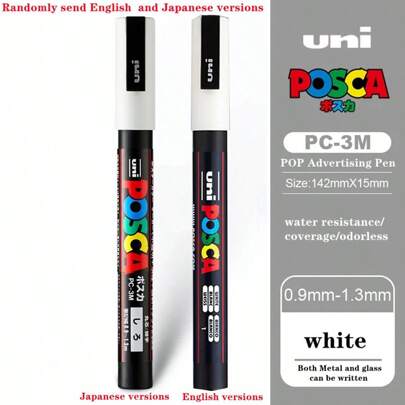 youcaihua Uni Posca Feutre Acrylique Paint Marker Pen PC-3M Colors Fine Point 0.9-1.3mm Painting Graffiti Anime Advertising Art Drawing Pen Back To School