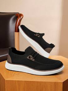 Men's Loafers  Lightweight Soft And Fashionable Walking Sports Shoes - 黑色 - 查看 3
