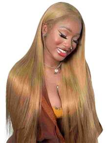 Eulisi 13x6 Straight Lace Front Wigs Human Hair Honey Blonde Wig Human Hair 180 Density Blonde Lace Front Wigs Human Hair 27# Colored Glueless Wigs Human Hair Pre Plcuked With Baby Hair Halloween Costumes - S27 - View 9