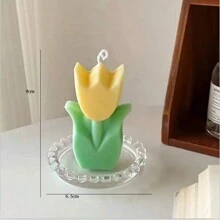 1 Tulip Candle Decoration, Tulip Shaped Aromatherapy Candle Decoration, Flower Aesthetic Paraffin Soy Wax Aromatherapy Candle Gift Suitable For Family Bedrooms, Birthdays, Weddings, Spring Easter Parties Gifts Graduation - Multicolor - View 8